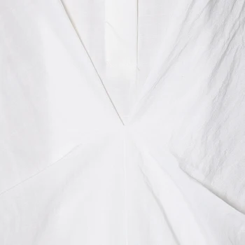TWOTWINSTYLE Prarasti Minimalistinė Suknelė Moterų V-Kaklo trumpomis Rankovėmis Kietas Atsitiktinis 