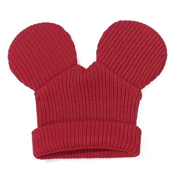 Tėvų-Vaikų Skrybėlę Žiemos Naujas Harajuku Mickey Stereo Ausies Vilnonių Bžūp Pelės Šilta Megzta Kepurė Mados