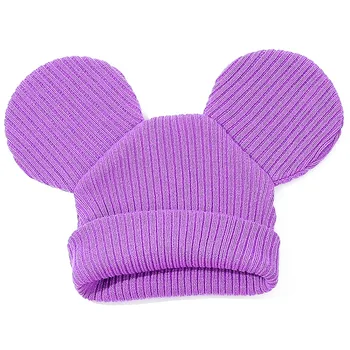 Tėvų-Vaikų Skrybėlę Žiemos Naujas Harajuku Mickey Stereo Ausies Vilnonių Bžūp Pelės Šilta Megzta Kepurė Mados