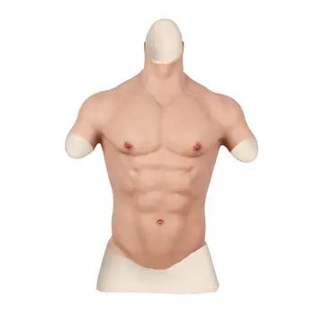 U-CHARMMORE Netikrą Krūtinės Silikoninės Modeliavimas Raumenų Abs krūtų formos Cosplay Vyras Dirbtinis Crossdresser Kostiumas