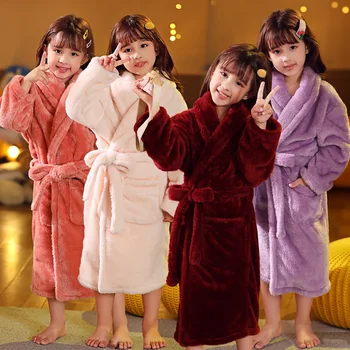 ULKNN Vaikams Žiemos Sleepwear Skraiste Vaikų Chalatas Mergaitėms 2021 Flanelė Šilta Pižama Berniukams 2-14 Metų Paauglys Rudenį