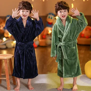 ULKNN Vaikams Žiemos Sleepwear Skraiste Vaikų Chalatas Mergaitėms 2021 Flanelė Šilta Pižama Berniukams 2-14 Metų Paauglys Rudenį