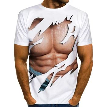 UNEY Raumenų T-Shirt MUMS Dydžio Marškinius, Seksualus, Juokingas Tees Vyrų 3D Modelis trumpomis Rankovėmis Viršų