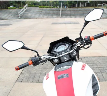 Universalus 10mm Motociklo galinio vaizdo Veidrodėliai Juoda Paspirtukas Moto Pusėje Veidrodžiai suzuki gs500 yamaha r1 2004 trk502 ducati monster