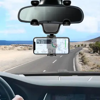 Universalus 360° Automobilio galinio vaizdo Veidrodėlio tvirtinimo Stovas Laikiklis Lopšys Mobilųjį Telefoną, GPS Automobilinio Galinio vaizdo Veidrodėlio Laikiklis