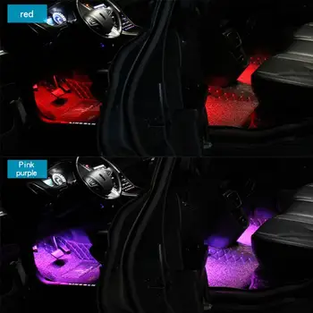 Universalus 4x 9 LED RGB 16 Spalvų Interjero Automobilį Pagal Brūkšnys Koja Grindų Sėdimos vietos Akcentas Apšvietimas, Visos Automobiliai, Auto, Automobilių Priedai
