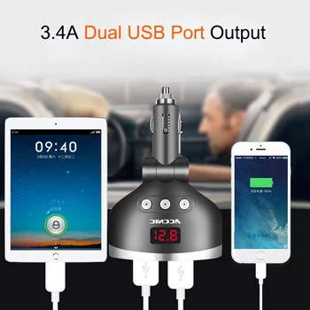 Universalus dvigubas USB Automobilinis Įkroviklis 3.4 Greitai Įkraukite 3 1. Automobilinis Įkroviklis Su 3 automobilių cigarečių žiebtuvėlis 
