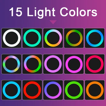 Universalus Selfie Lempa, Mobilusis Telefonas Objektyvas Nešiojamų RGB Flash Žiedas 36 LED Šviesos Žiedo Įrašą Šviesos 