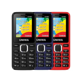 UNIWA E1801 2G GSM Baras Funkcija Mobilusis Telefonas Dual SIM mobilusis telefonas Vyresniajam Wireless FM Radio Support TF Plėtra Vibratorius