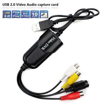 USB 2.0 Video Capture Card Easycap adapteris, Vaizdo įrašymo Redaguoti 4 Kanalų DVR TV, DVD, VHS TV Už Win7/8/10/XP/Vista Ratai nemokamai