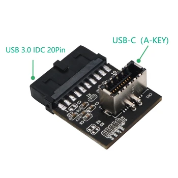 USB 3.1 Priekinis Skydelis Lizdas USB 3.0-20 Pin Header Vyrų prailginimo Laido Adapteris