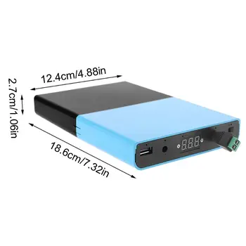 USB 5.5x2.1mm 12V-24V Reguliuojamas Išėjimo 12x 18650 Baterijas 