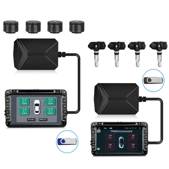 USB Android TPMS padangų slėgio monitorius/Android navigacijos, signalizacijos sistemos/bevielis perdavimas su raktu