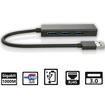 USB Ethernet Adapter USB 3.0 RJ45 3.0 HUB Nešiojamas Xiaomi Mi Box S/3 Ethernet Adapteris, Tinklo plokštė, USB Lan