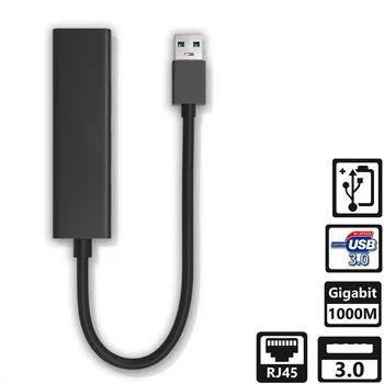 USB Ethernet Adapter USB 3.0 RJ45 3.0 HUB Nešiojamas Xiaomi Mi Box S/3 Ethernet Adapteris, Tinklo plokštė, USB Lan