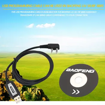 USB Programavimo Kabelį/Laidą CD Tvarkyklės Bao feng UV-5R / BF-888S nešiojamą radijo stotelė