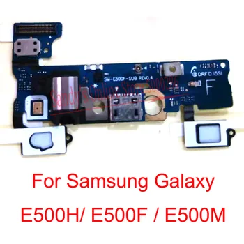 USB Įkrovimo lizdas Jungtis Valdybos Dokas Flex Kabelis Samsung Galaxy E5 E500 E500F E500M E500H Asamblėjos Ausinių Lizdo, Garso