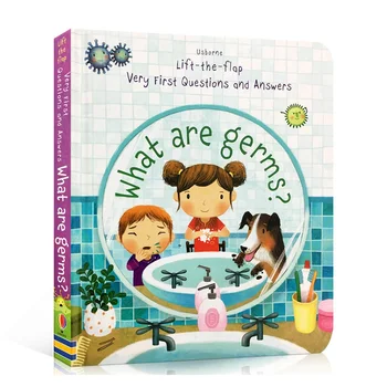 Usborne Liftas Atvartu, Kas yra Mikrobai, anglų 3D vaizdo Knygų Baby Vaikų Biologijos Žinių Kartono Knyga