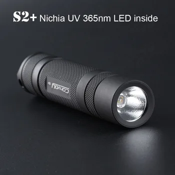 UV Šviesos Kolona S2+ su Nichia UV 365nm LED pusėje UV Žibintuvėlis 18650 ultravioletinės Šviesos, Ultravioletinių Žibintų Fakelas Lanterna