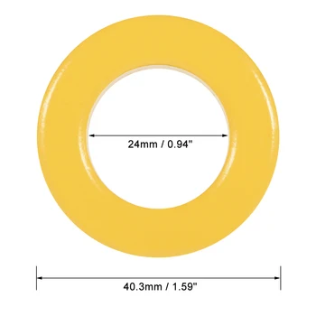 Uxcell 5vnt 24 x 40.3 x 15 mm Ferito Žiedas Geležies Milteliai Toroid Šerdys Geltona Balta