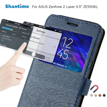 Už Asus Zenfone 2 Lazerio ZE500KL ZE550KL Flip Case Asus Zenfone 2 Lazerio ZE601KL Zenfone Selfie ZD551KL Peržiūrėti Langų Knyga Atveju