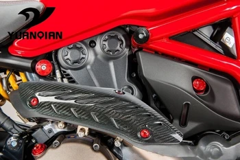 Už Ducati Monster 821 1200 14-2017 Motociklo Išmetimo Duslintuvo Anglies Pluošto Raštas, Šilumos Skydas Padengti Guard Anti-plikymo dangtis