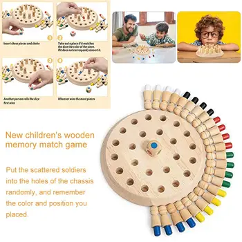 Vaikai Mediniai Atminties Matchstick Šachmatų Žaidimas Blokuoti Stalo Žaidimas Švietimo Spalva Pažintinių Gebėjimų Žaislas Vaikams Indoor Games