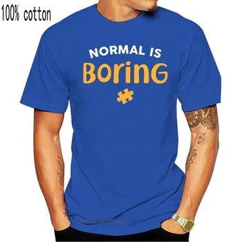 Vaikai Normalus Yra Nuobodu Autizmo T-Shirt - Dėlionė Informavimo Autizmo Dovanų Top Vasaros Stilius Laisvalaikio Drabužiai Marškinėliai