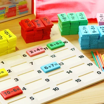 Vaikai Vaikų Mediniai Matematikos Žaislai Įvairiaspalviais Matematika Matematika Domino Blokai Ankstyvo Mokymosi Žaislų Rinkiniai Vaikams Švietimo Matematika