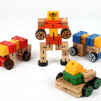 Vaikams Vaikams, Mediniai Autobot Transformacijos Statybinių Blokų Rinkinys Robotas Automobilių Sunkvežimio Modelis Deformacijos Žaislas