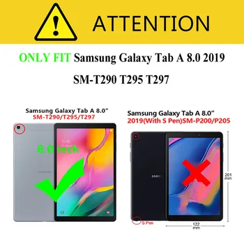 Vaiko Minkšto Silicio Case For Samsung Galaxy Tab 8.0 colių (2019 m.) SM-T290 T295 T297 Tablet Atveju, atsparus smūgiams Shell Atveju +filmas+rašiklis