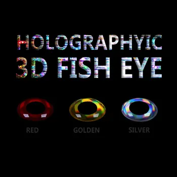 Vampfly 100VNT Raudona Hologrpahic 3D Žuvies Skristi Susiejimas Streamer Masalas Žuvų Akys Masalas Priėmimo Akis, 2MM iki 10MM