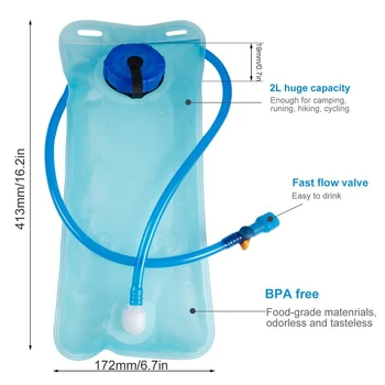 Vandens maišelis kuprinė 2L hidratacijos sistema, kuprinė pėsčiųjų EVA išardomi vandens maišelį
