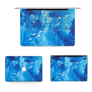 Vandenyno Žuvų Modelio tamsiai Mėlynos Tekstūros Nešiojamas Padengti Vinilo Lipdukas Lipdukas, skirtas Macbook Air Pro Retina 11 12