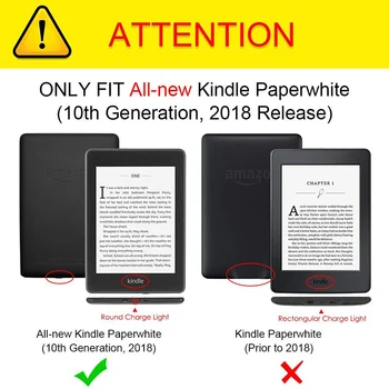 Vanduo-Saugus Atveju Kindle Paperwhite 2018 PU Smart Cover 