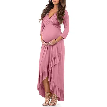Vasaros Elegantiškas Motinystės Suknelės už Nuotrauką Šaudyti Nėščių Moterų Suknelė Shoulderless Nėštumo Suknelė Fotografijos Baby Shower Suknelė