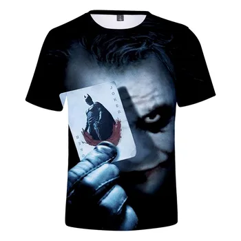 Vasaros Naujausias Joker Vyrų Klounas Veido Atsitiktinis Vyras marškinėlius 3D Atspausdintas Marškinėliai Mados Joker Juokinga T Marškinėliai Topai