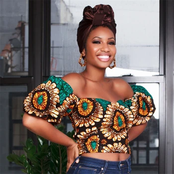 Vasaros Seksualus Viršuje Ponios Afrikos Drabužius 2020 Naujienos Dashiki Peties Off Marškinėliai Amerikos Mados Drabužių Afrikos Suknelės Moterims