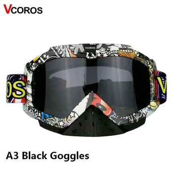 Vcoros motokroso šalmas, akiniai nuo saulės ATV MX dirt bike motociklų lenktynių šalmas, akiniai moto kalnų slidinėjimo sporto vėjo eyewears