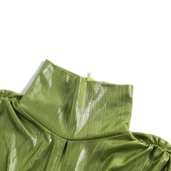 Vestidos Moterų Big Kelia Seksualus Avokado Žalia Moterų Suknelė 2021 Naujas Temperamentas vientisos spalvos Mados Rudens Moteris Ilga Suknelė NBH49