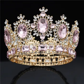 Vestuvių Crown Royal Queen Nuotakos Rožančiai ir Karūnos Prom Inscenizacija Galvos Papuošalai, Plaukų Papuošalai, Nuotakos Priedai