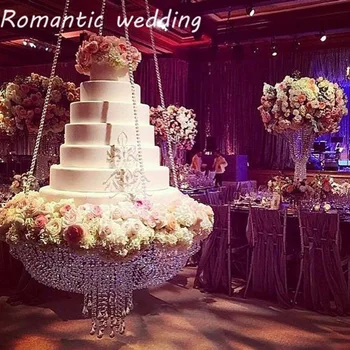 Vestuvių kabinti tortas stovi tortas šviestuvai sidabro spalvos kristalų apdaila šalis dekoro helovinas rekvizitai amatai