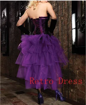 Viduramžių Kostiumų Ponios Parodijos Šokėja Moulin Violetinė Fancy Dress bustier Kabaretas seksualus Korsetas Tutu sijonas fancy dress Korset