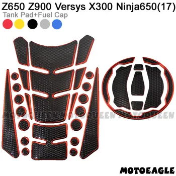 Vieną Rinkinį Motociklo Dujų Kuro Bako Dangtelis Padengti Trinkelėmis Raštas Lipdukai Lipdukas, skirtas Kawasaki Ninja Z650 Z900 Versys X300 Ninja650