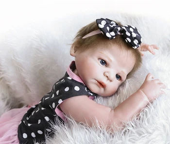 Viktorija atgimsta tikroviška lėlė naujagimiui mėlynas akis lėlės reborn kūdikiams viso kūno vinyl soft bebe vaikams Kalėdų Dovana