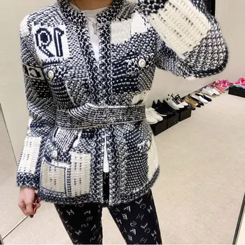 Vilnonių 2020 m. Rudens ir Žiemos Elegent Derliaus Moterų Megzti Megztinis Megztinis Dizaineris Prabanga Moteris Drabužiai