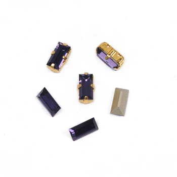 Violetinė Violetinė 4501 Batono, kristalų, cirkonio kristalų Masės Diamond Cirkonis auksas, Sidabras Nustatymas įvairių dydžių 