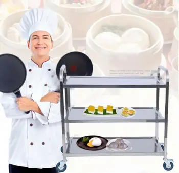 Virtuvės Vežimėlis Krepšelį Trijų sluoksnių Valgomasis Lentynos Stovas su Ratais Laikymo Krepšelis