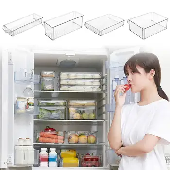 Virtuvės Šaldytuvas Organizatorius talpinimo Maisto Konteinerį Plastikinius Šviežių Tarpiklis stalčiuko Pull-out Stalčiai Šviežių Rūšiuoti Organizuoti