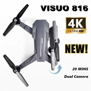 Visuo XS816 RC Drone su WiFi FPV 4K /720P Dual Camera Optinio Srauto Quadcopter Sulankstomas Selfie Dron Gestas smart VS SG106 M70